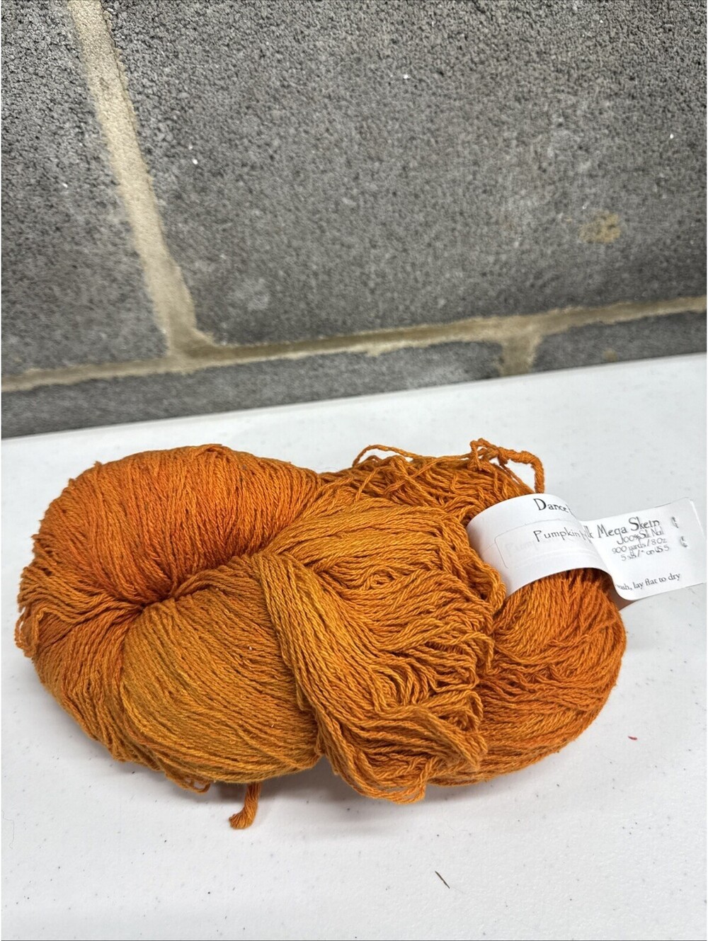 Dragonfly Fibers Dance Rustic Silk Mega Skein Shade Pumpkin Head 1 Skein